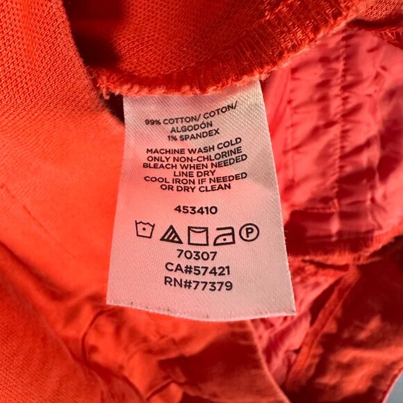 Ann Taylor Factory Womens 10 Orange Wide Leg Crop Casual Dress Pants Flat Front - Picture 7 of 11